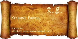 Kruppa Emese névjegykártya